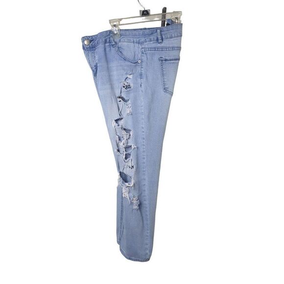 Rue21 Women's Jeans 13/14 High Rise Ripped Curvy Strech Jeans Size 13/14 - Picture 4 of 7